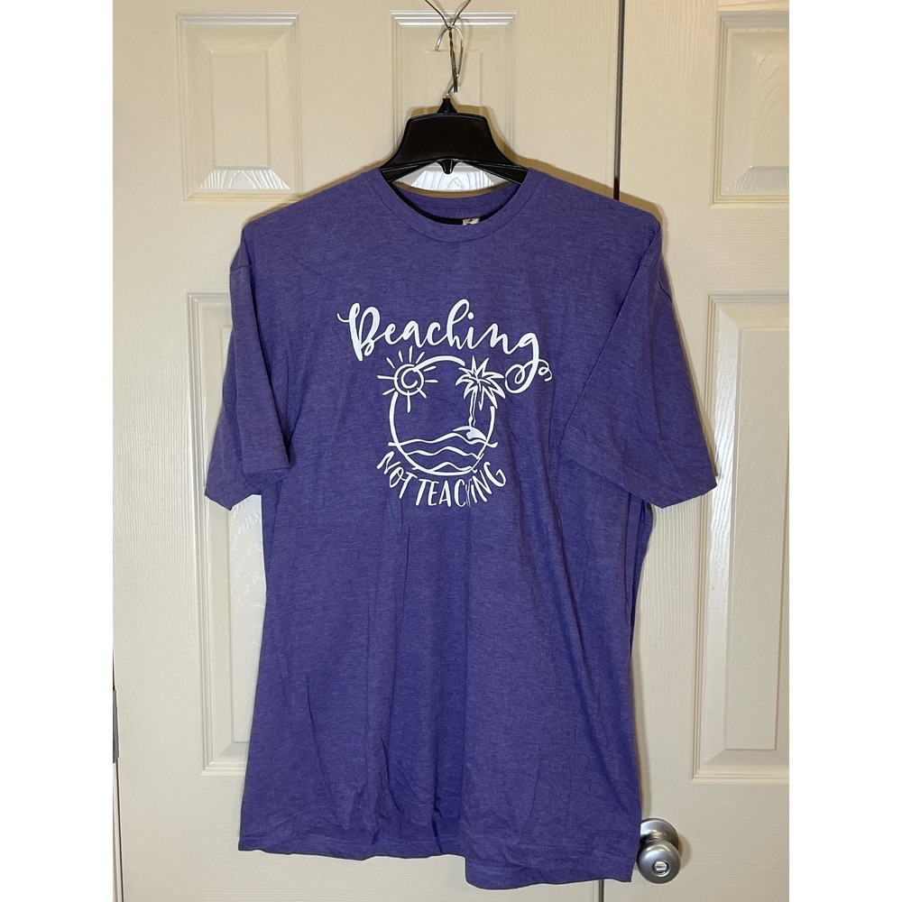 Tultex Graphic Tee Women 2XL Purple NWOT Beaching Not Teaching Summer Teacher